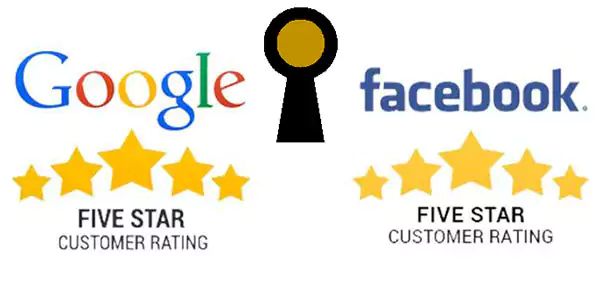 Barnsley locksmith reviews with Google and Facebook 5-star customer rating logos